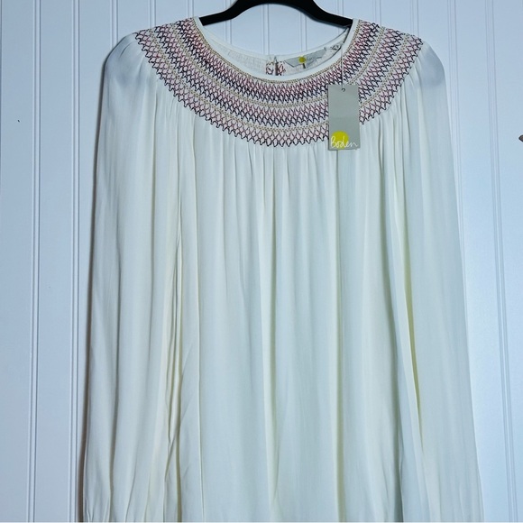 Boden Blouse Embroidered Neck & Cuffs Long Sleeves 20/22 NWT - Picture 4 of 12